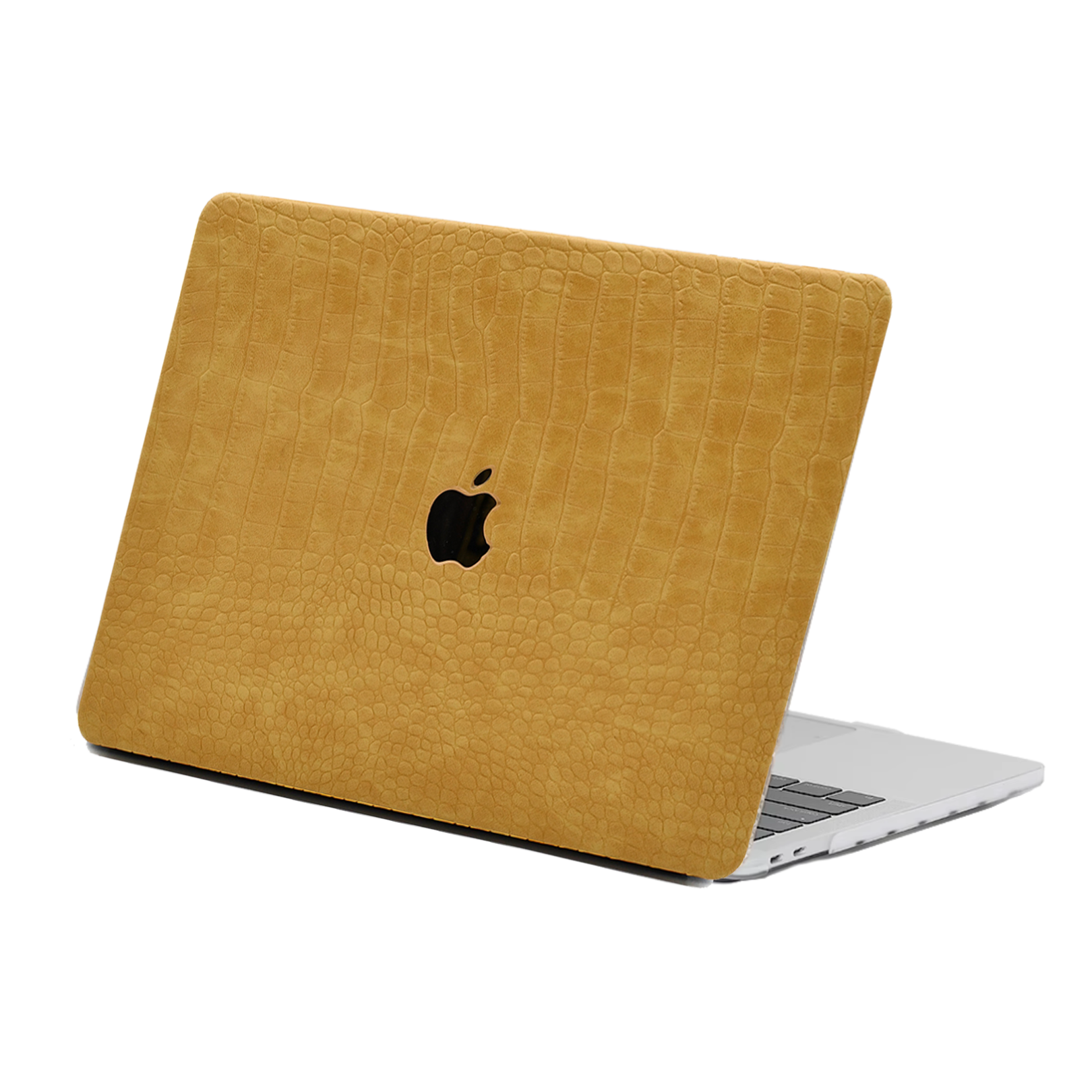 Carcasa para MacBook de Cuero Sintético de Cocodrilo Mostaza Antique - Vivaldo