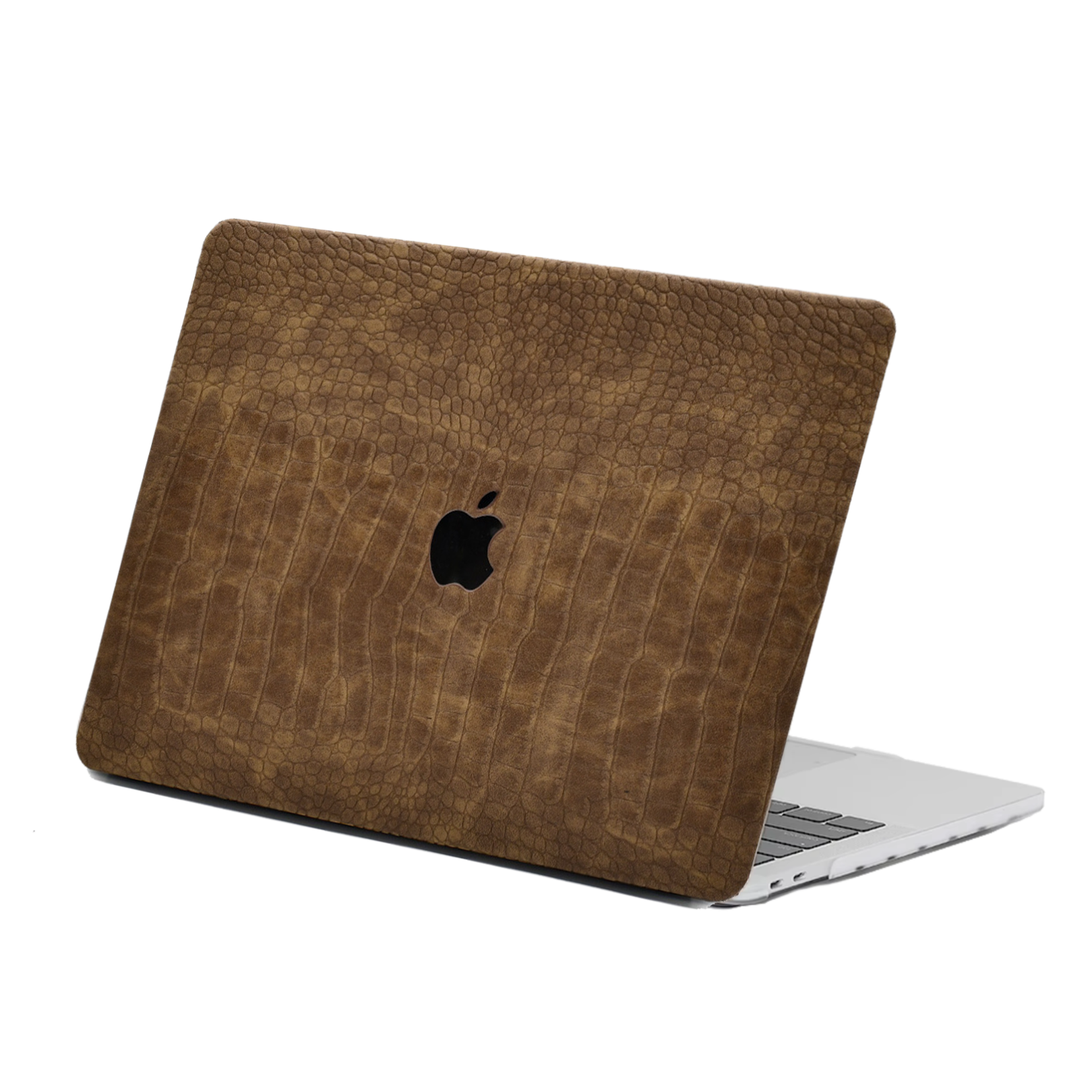 Carcasa para MacBook de Cuero Sintético de Cocodrilo Marrón Antique - Vivaldo