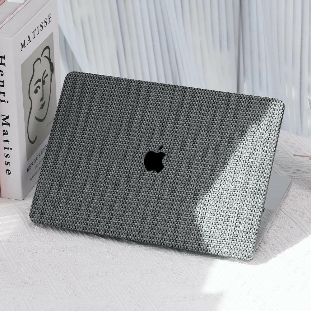 Carcasa para MacBook de Cuero Sintético Tejido Gris - Vivaldo.