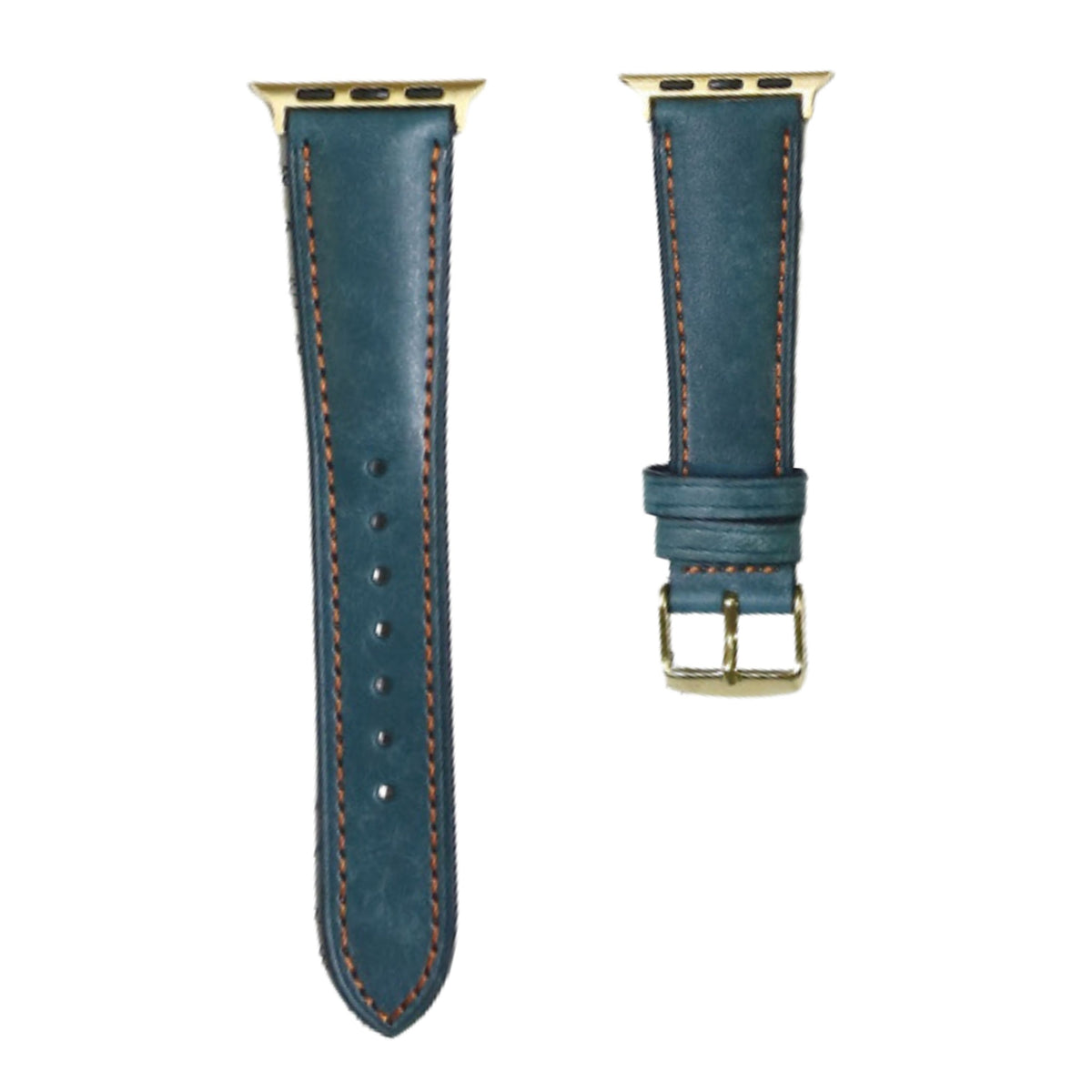 Correa de cuero vintage mate para Apple Watch en azul oscuro, de la marca Vivaldo, con acabado elegante y diseño clásico.