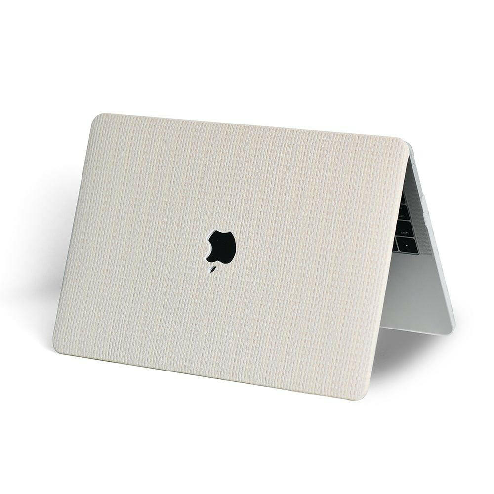 Carcasa para MacBook de Cuero Sintético Tejido Beige - Vivaldo.