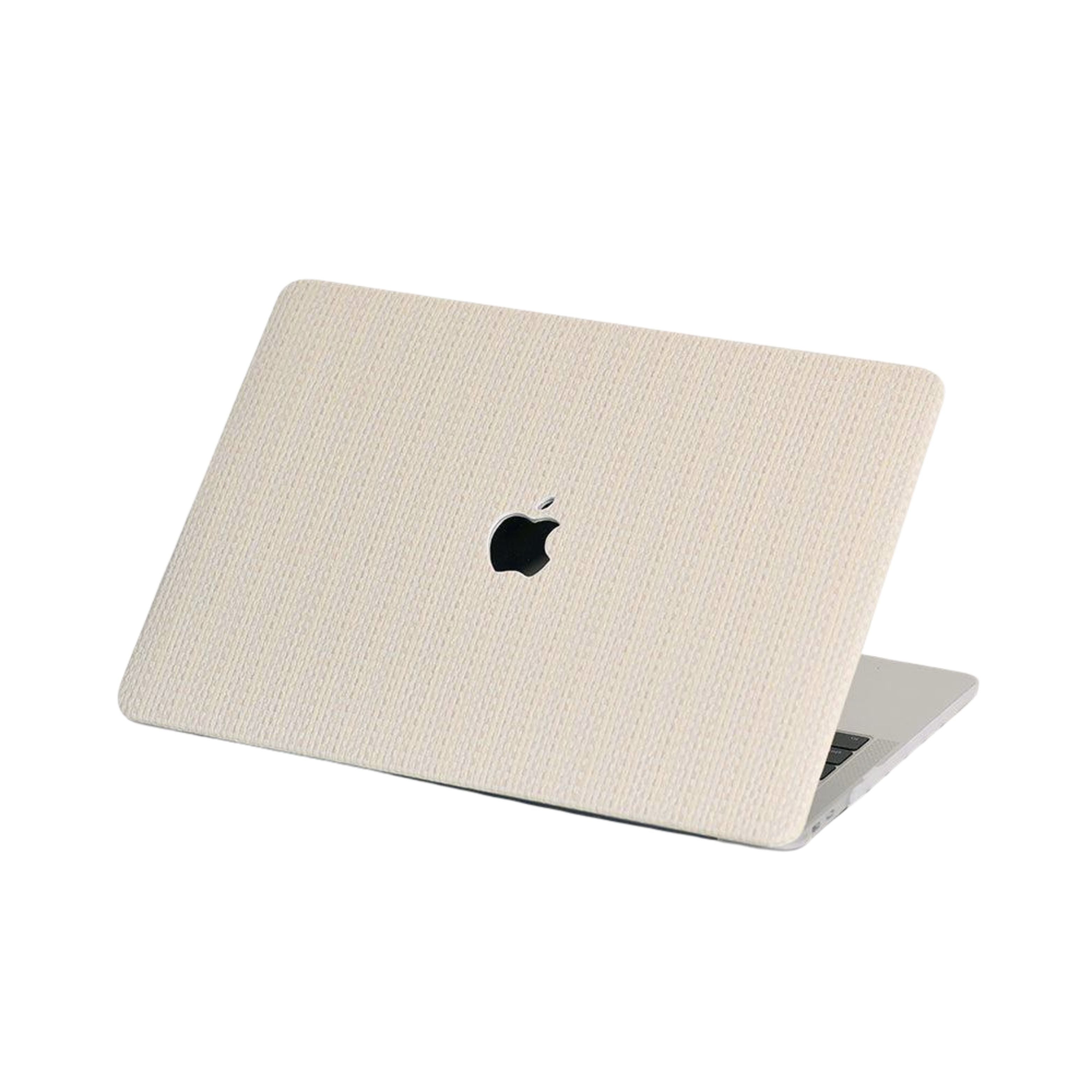 Carcasa para MacBook de Cuero Sintético Tejido Beige - Vivaldo