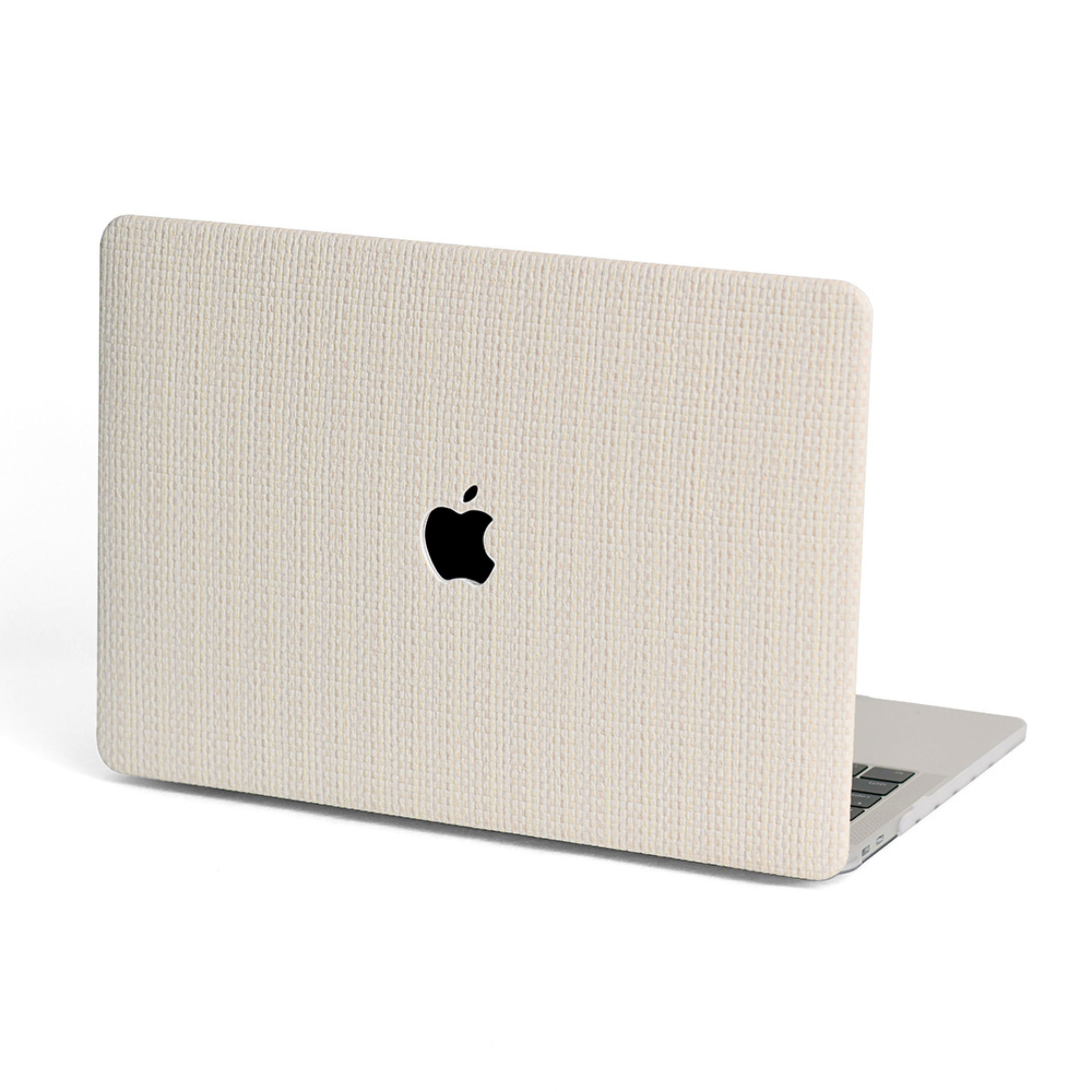Carcasa para MacBook de Cuero Sintético Tejido Beige - Vivaldo