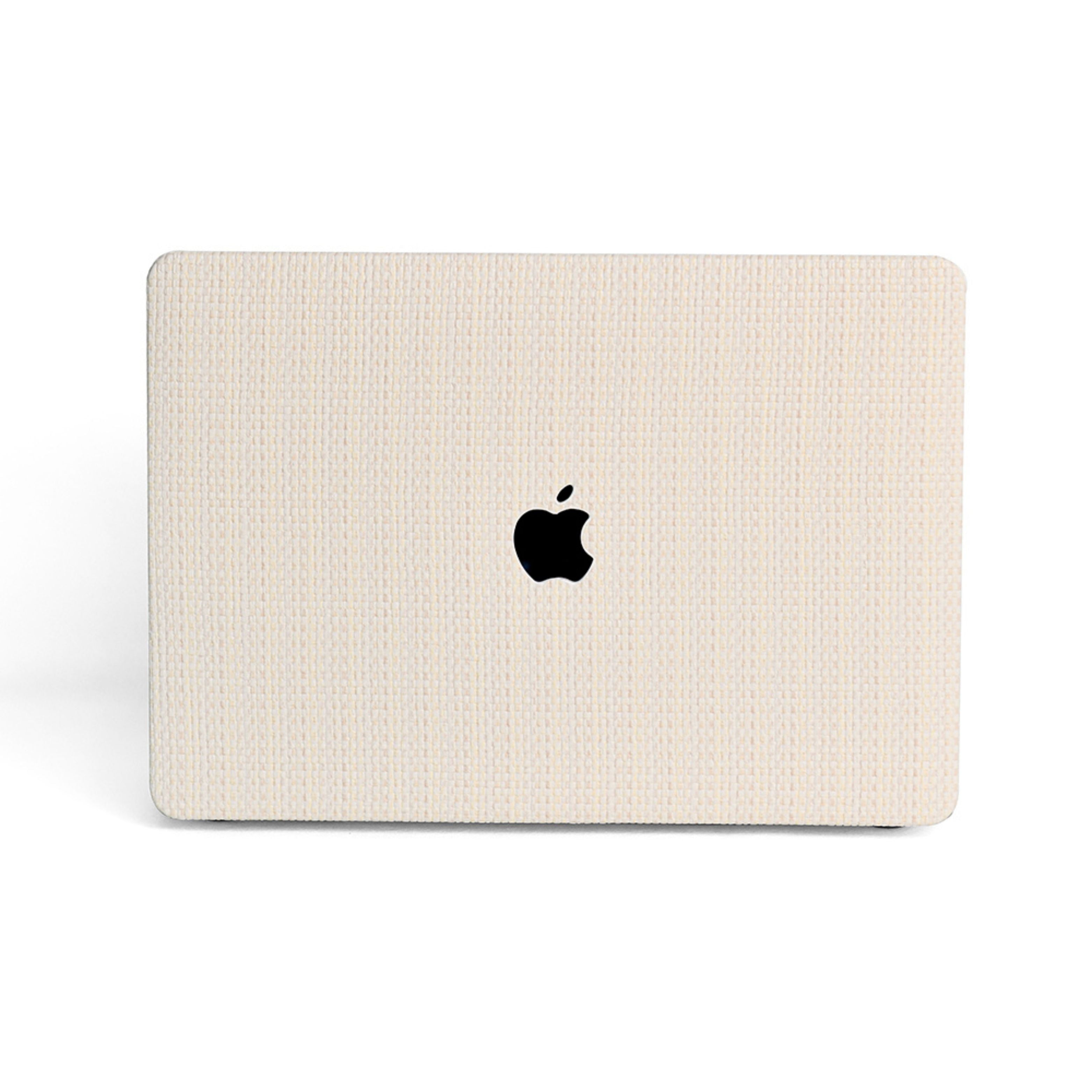 Carcasa para MacBook de Cuero Sintético Tejido Beige - Vivaldo