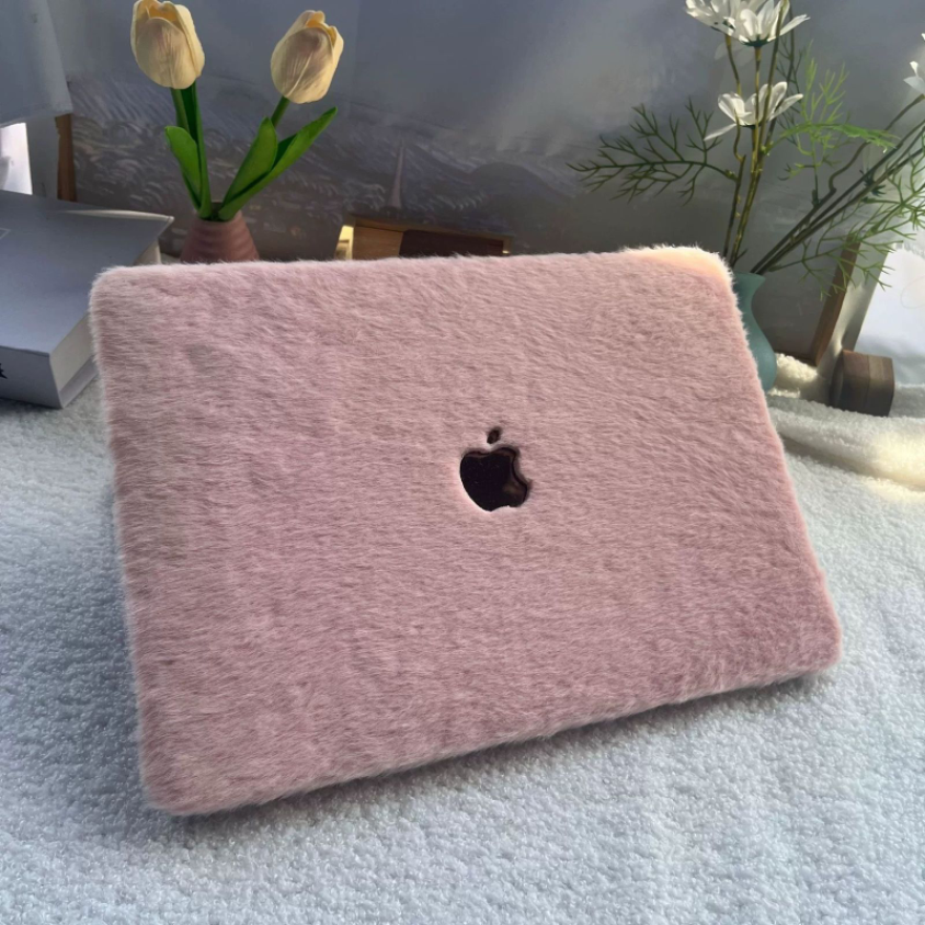 Carcasa para MacBook de Felpa de Peluche Suave Rosa - Vivaldo
