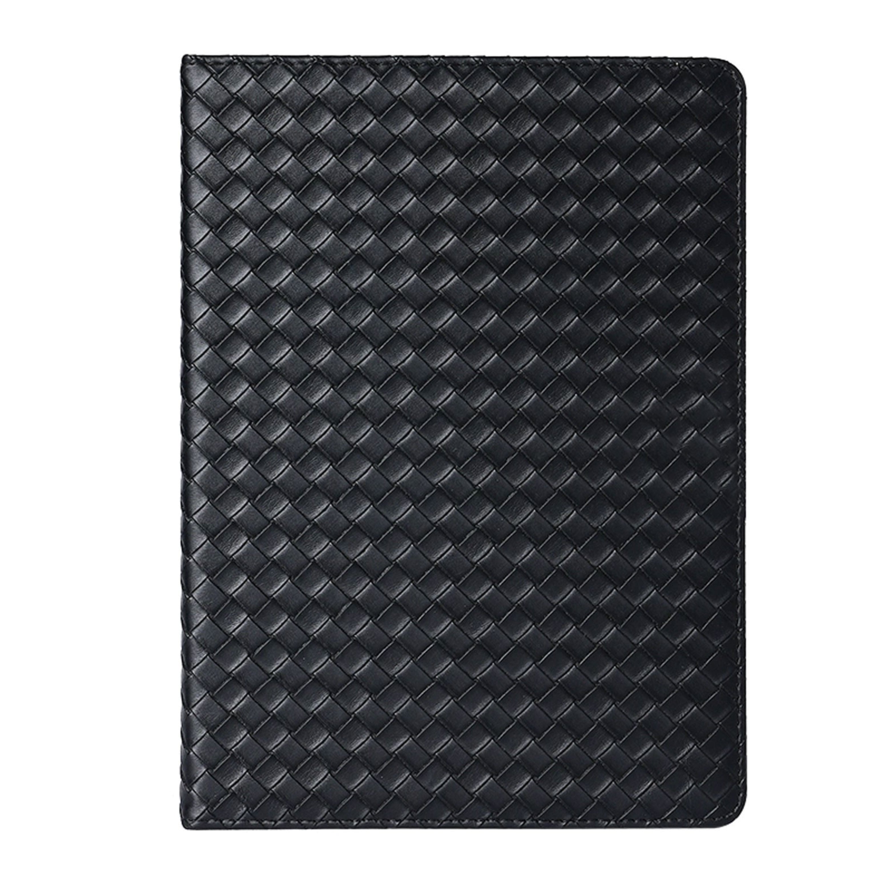 Funda para iPad de Cuero Sintético Trenzado Negro - Vivaldo