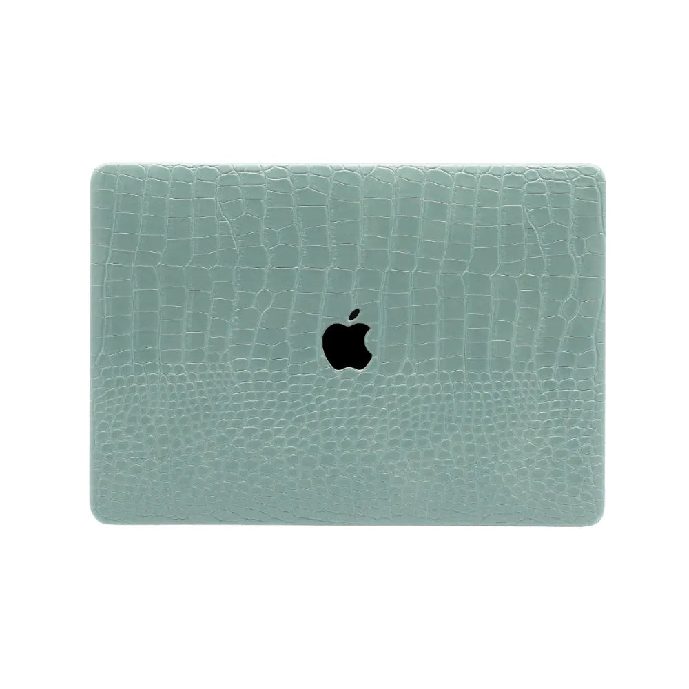 Carcasa para MacBook de Cuero Sintético de Cocodrilo Verde - Vivaldo.