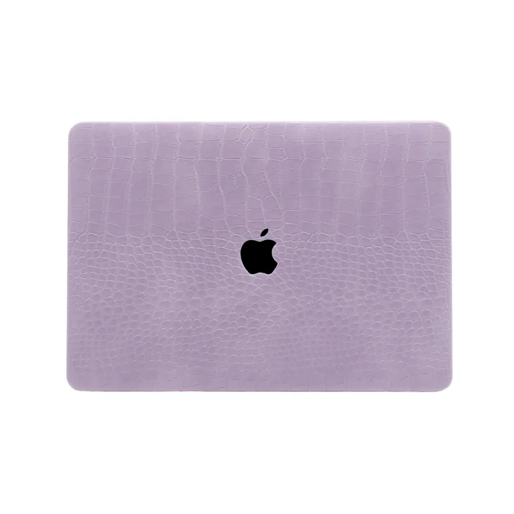 Carcasa para MacBook de Cuero Sintético de Cocodrilo Morado - Vivaldo.