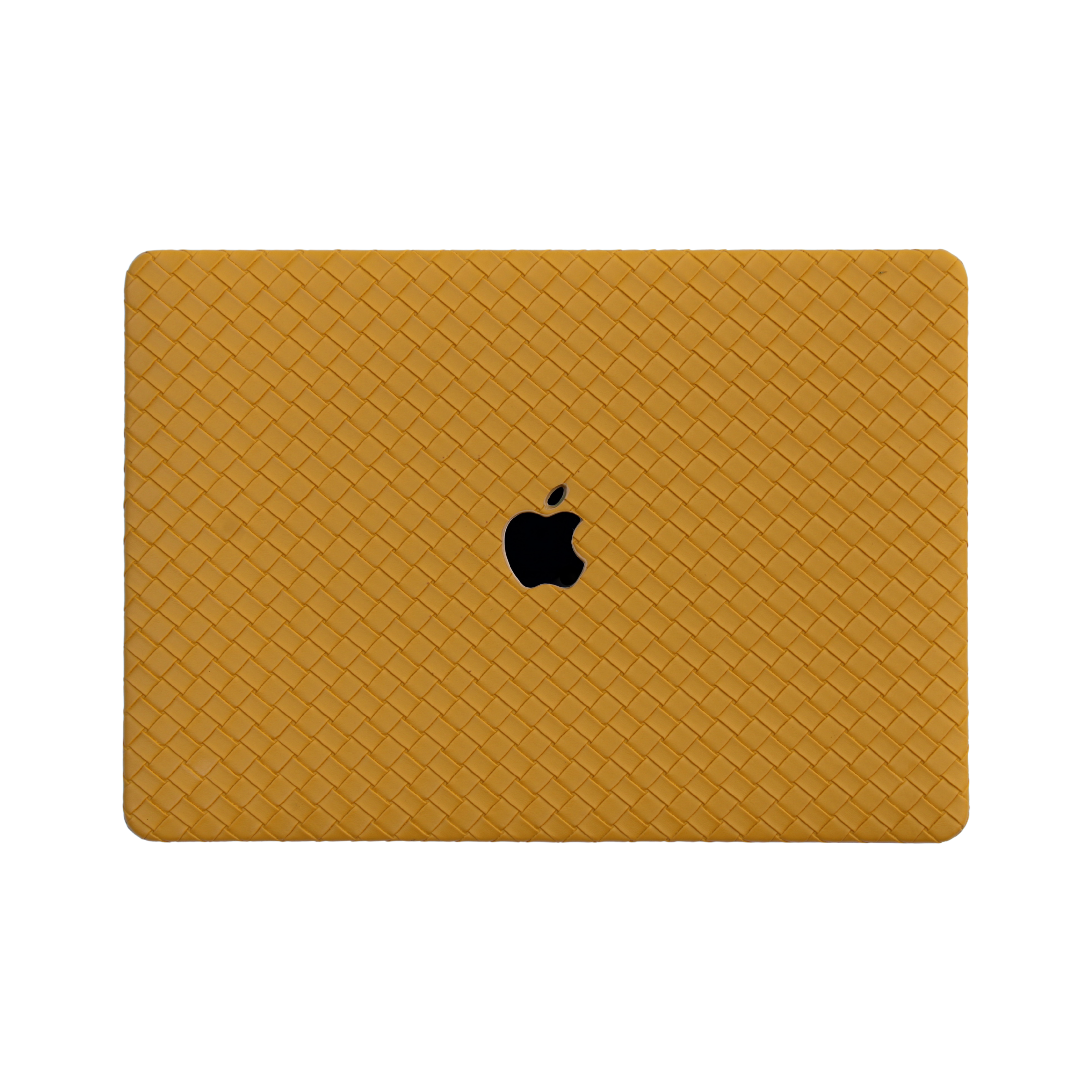Carcasa para MacBook de Cuero Sintético Trenzado Mostaza - Vivaldo