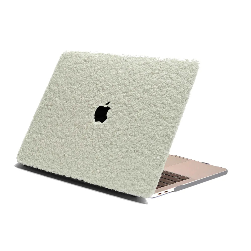 Carcasa para MacBook de Felpa de Peluche Beige - Vivaldo.