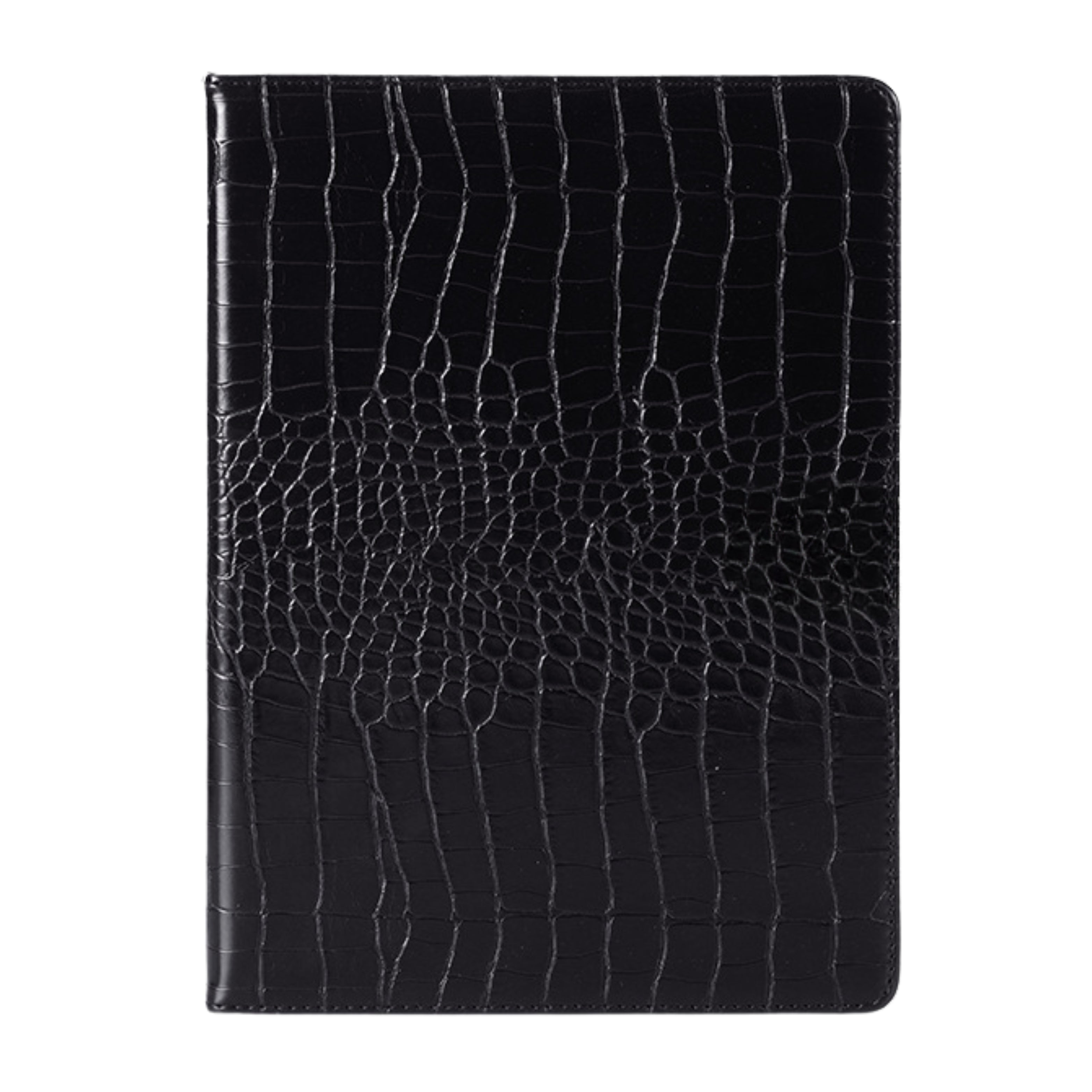 Funda para iPad de Cuero Sintético de Cocodrilo Negro - Vivaldo