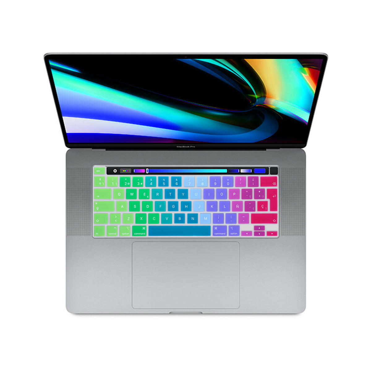 Cubreteclado MacBook – Diseño Multicolor Arcoíris - Vivaldo.