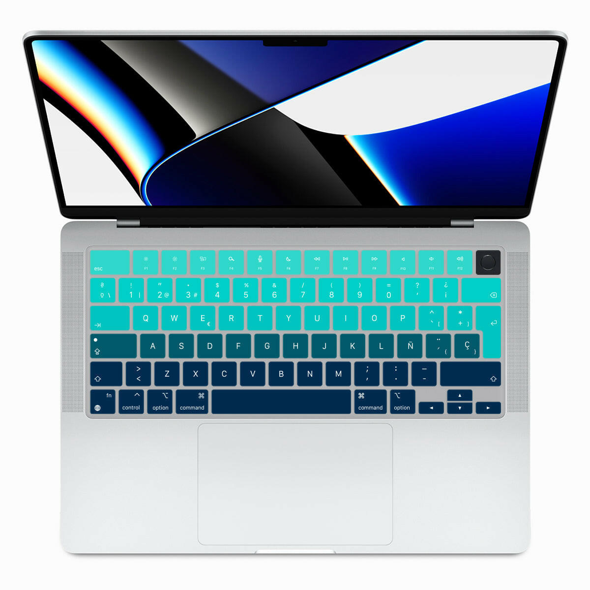 Cubreteclado MacBook – Diseño Verde-Azul Degradado - Vivaldo.