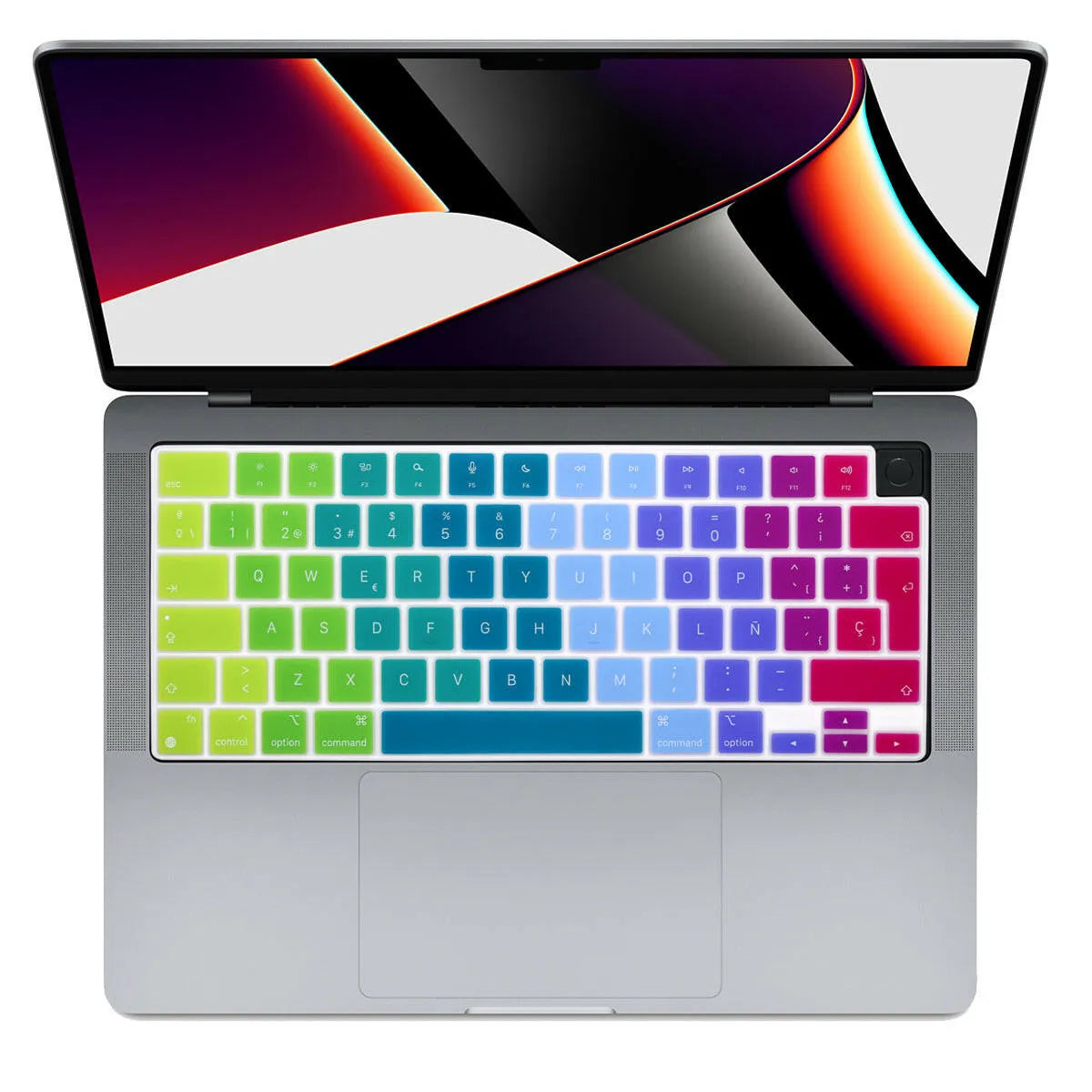 Cubreteclado MacBook – Diseño Multicolor Arcoíris - Vivaldo.