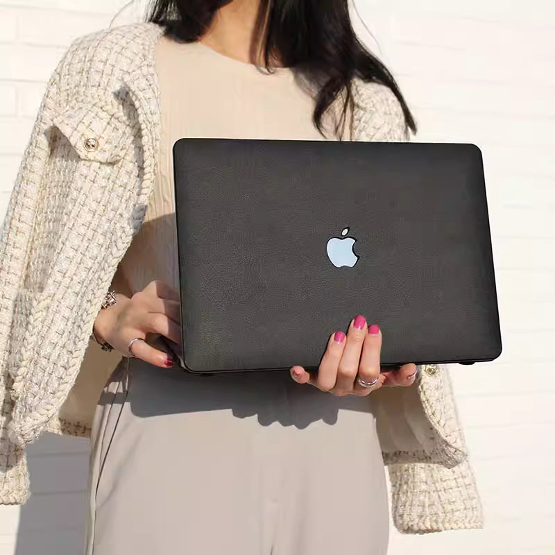MacBook Case in Black Faux Leather