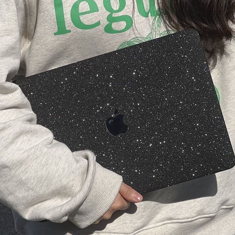 MacBook Case with Black Glitter