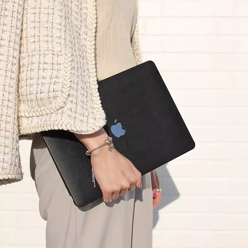 MacBook Case in Black Faux Leather