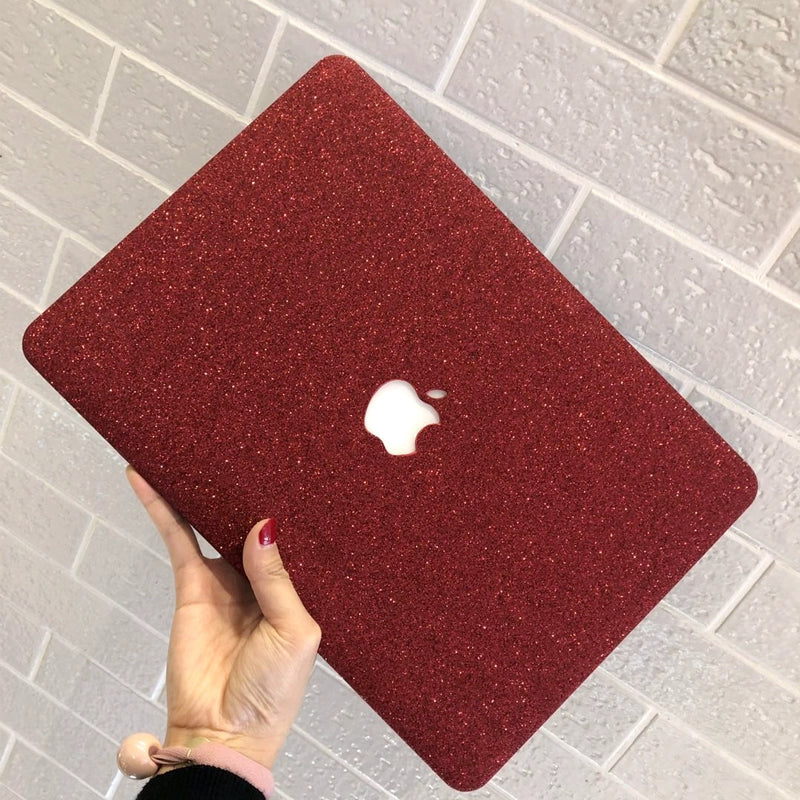 Carcasa para MacBook con Purpurina Roja