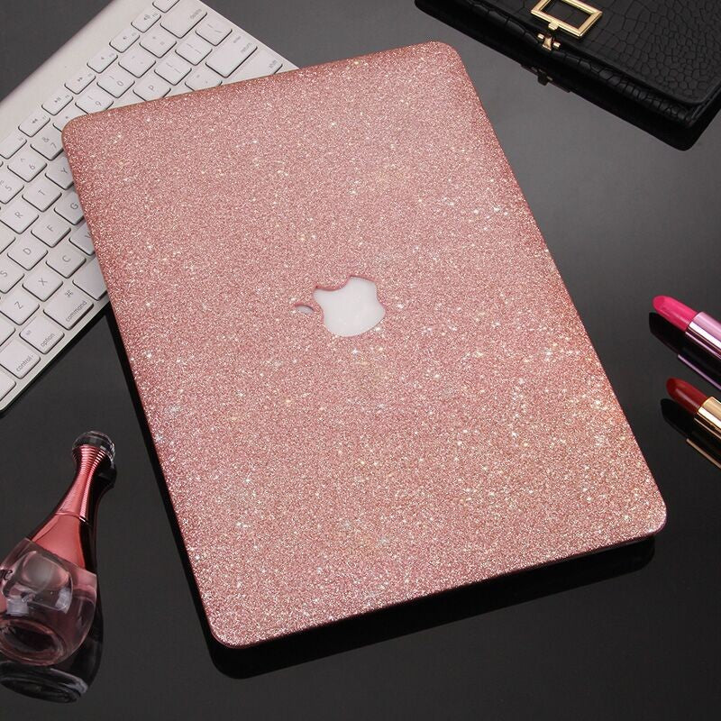 MacBook Case with Rose Glitter