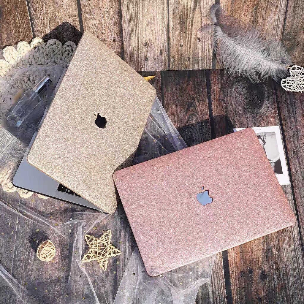 MacBook Case with Rose Glitter