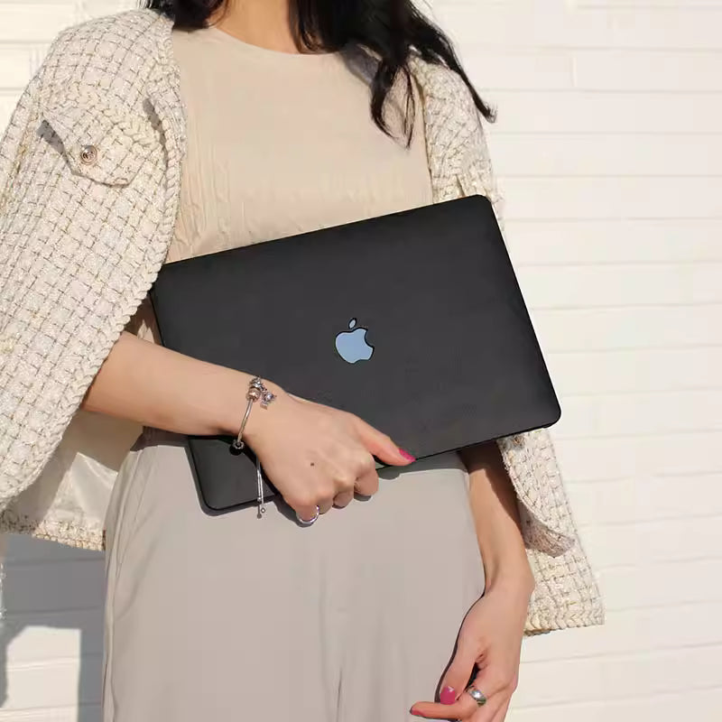 MacBook Case in Black Faux Leather