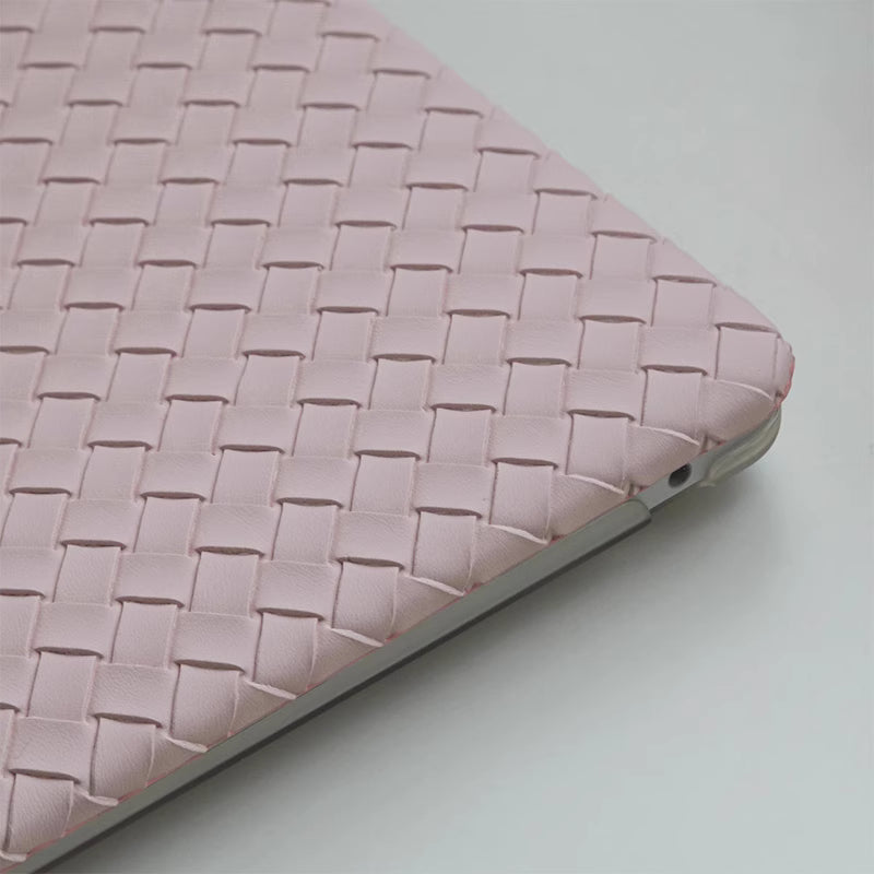 Carcasa para MacBook de Cuero Sintético Trenzado Rosa