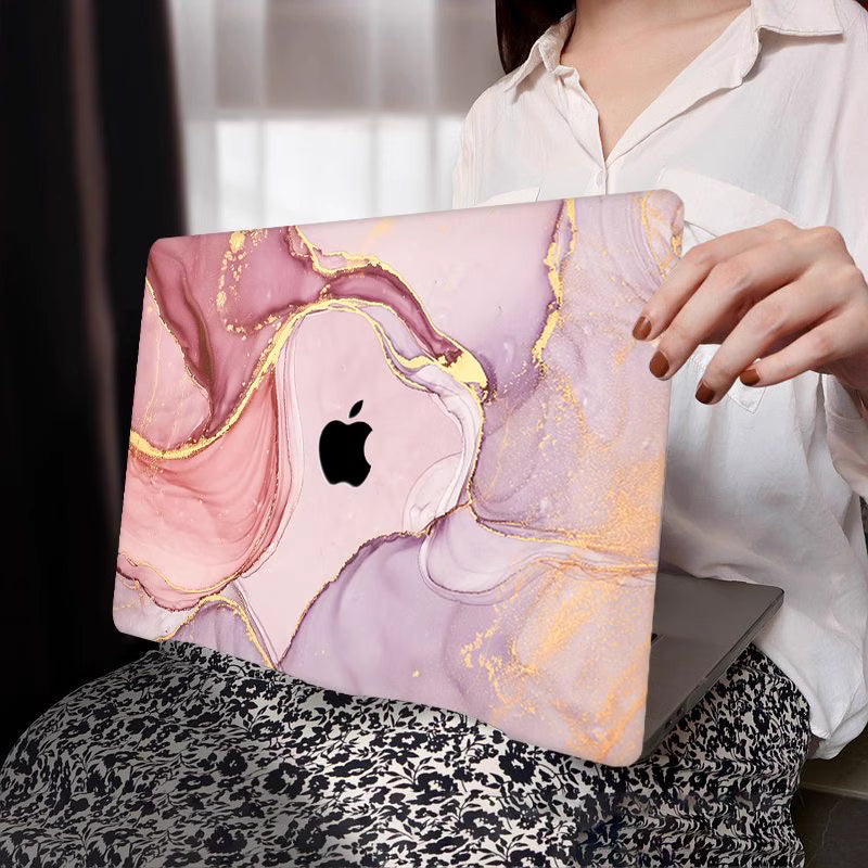 MacBook Case - Pink and Purple Marble Design