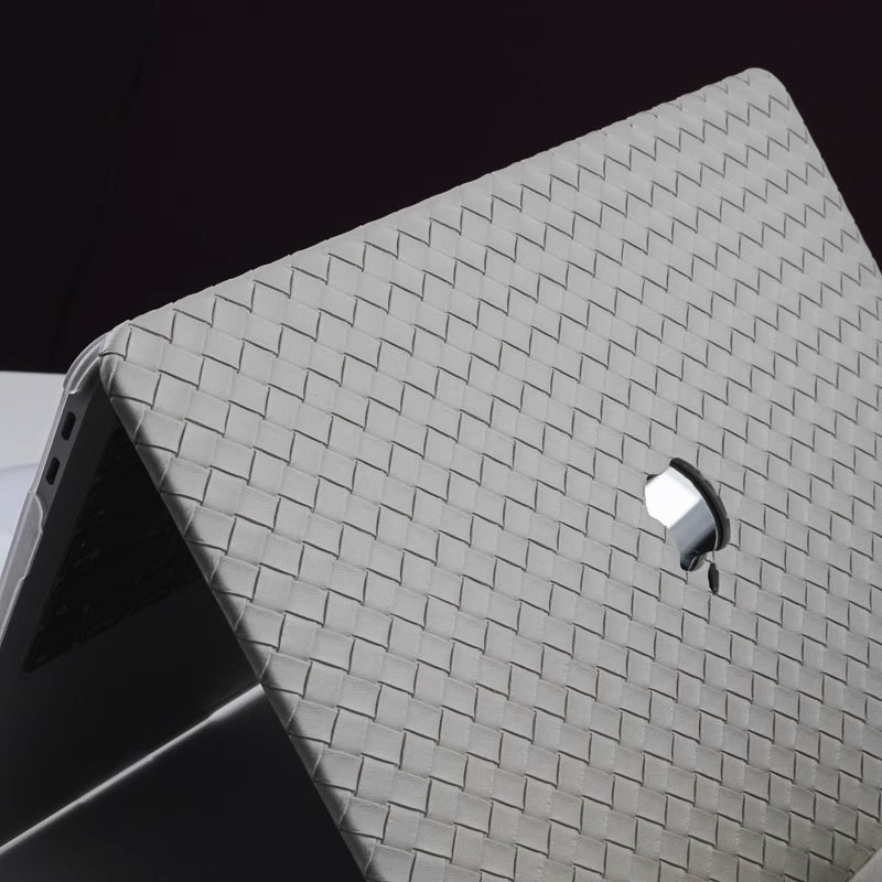 MacBook Case in Beige Braided Faux Leather