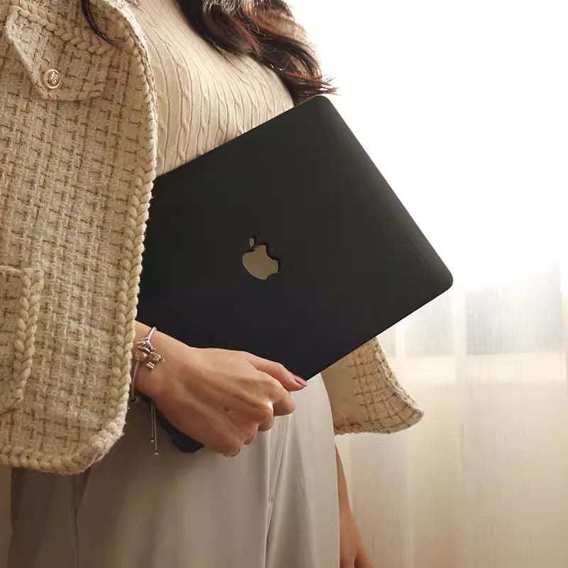 MacBook Case in Black Faux Leather