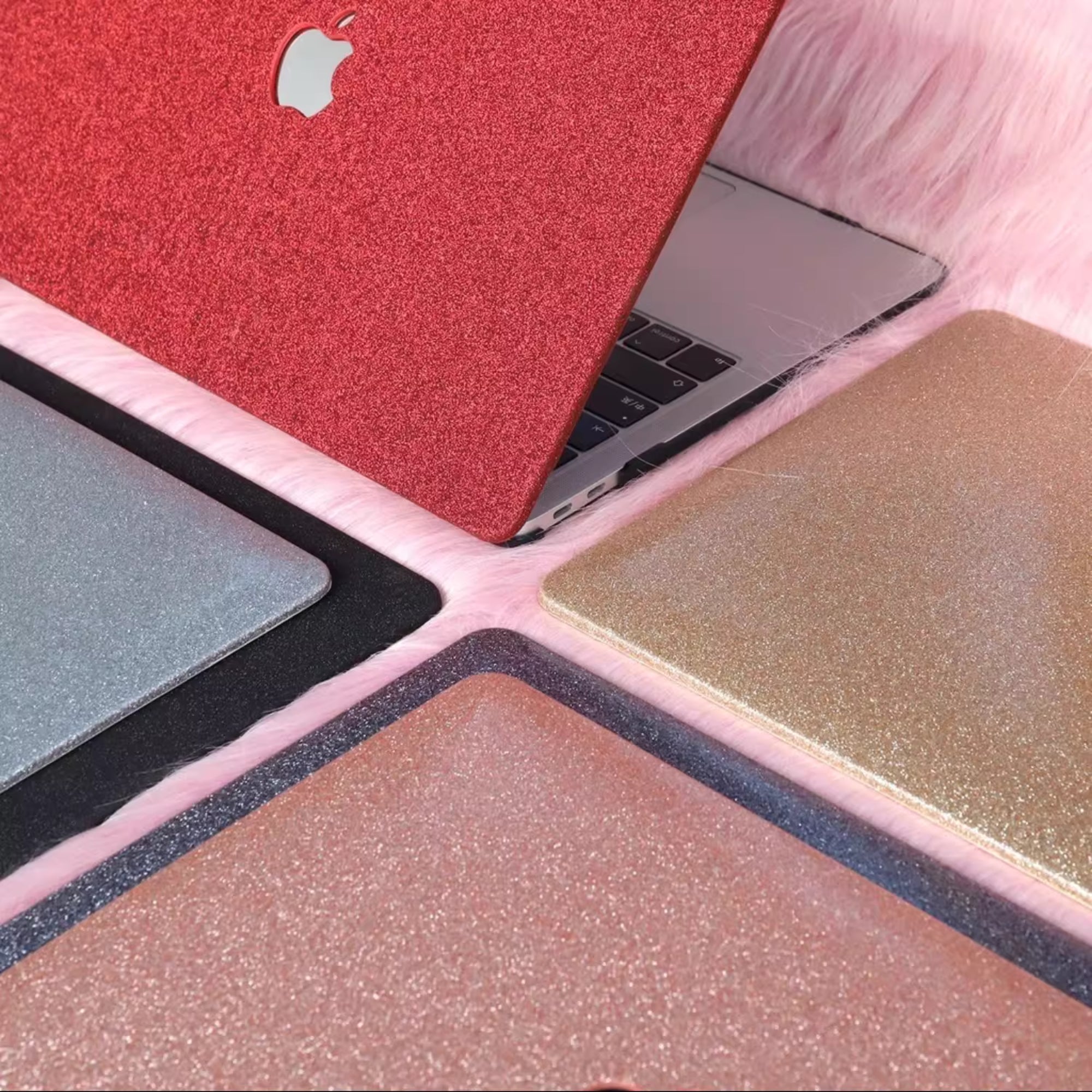 Carcasa para MacBook con Purpurina Roja - Vivaldo