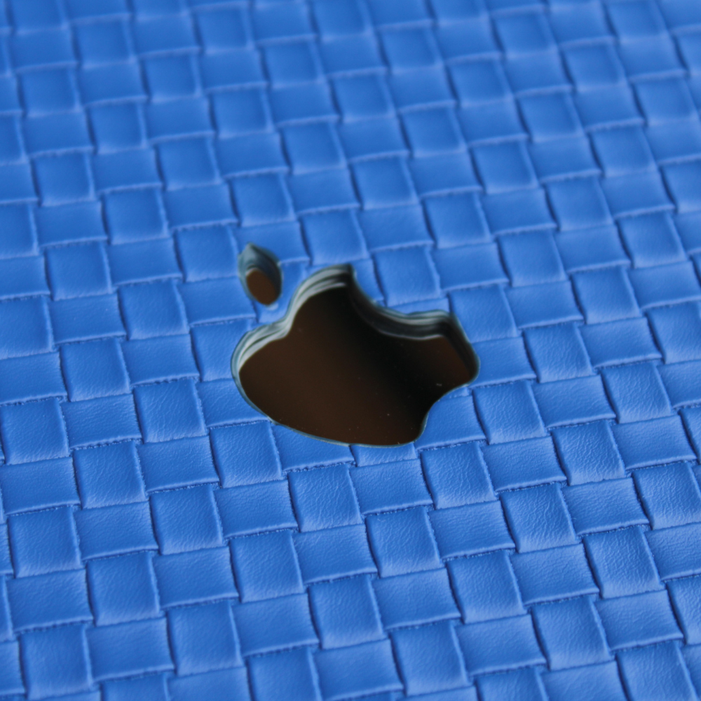 Carcasa para MacBook de Cuero Sintético Trenzado Azul - Vivaldo