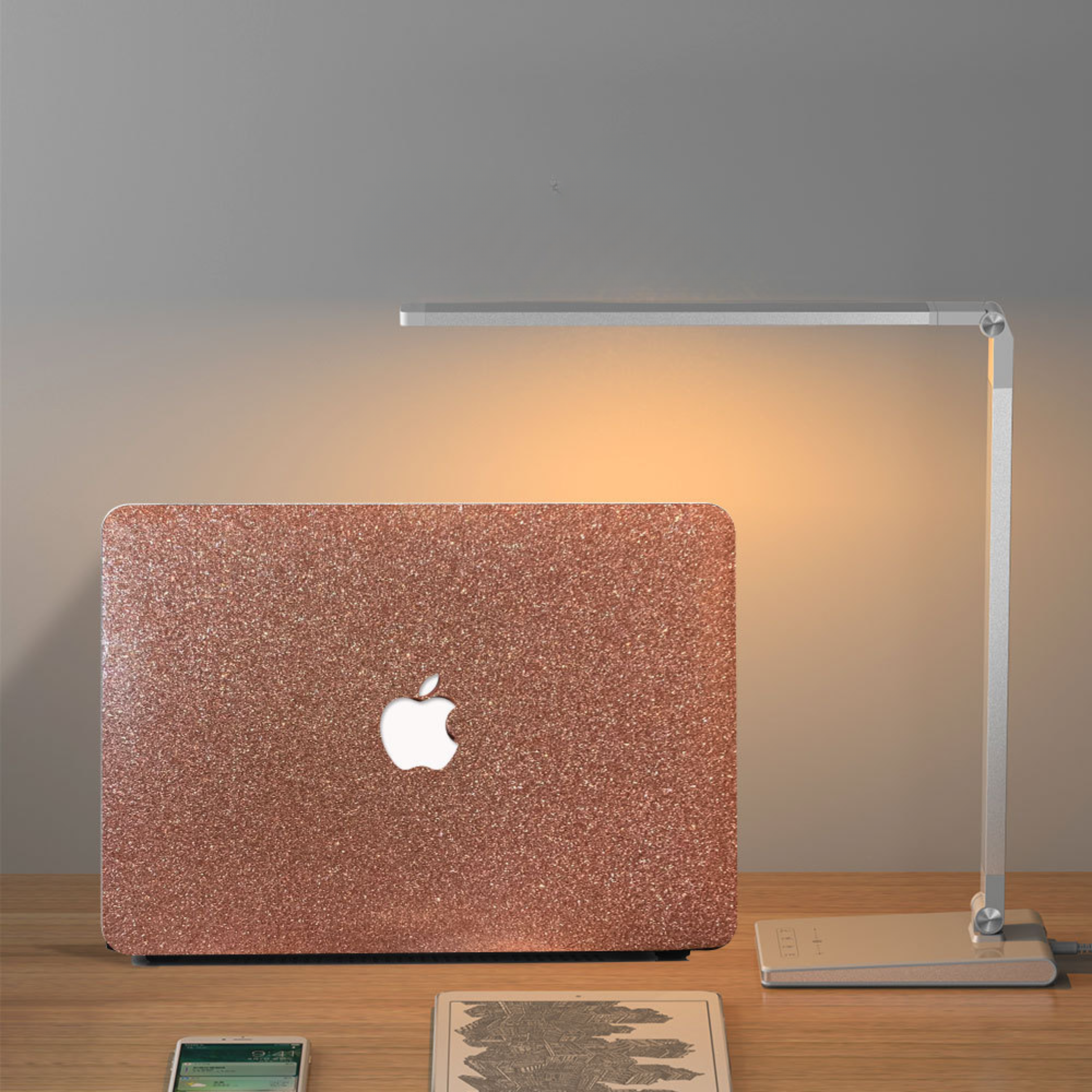 MacBook Case with Rose Glitter