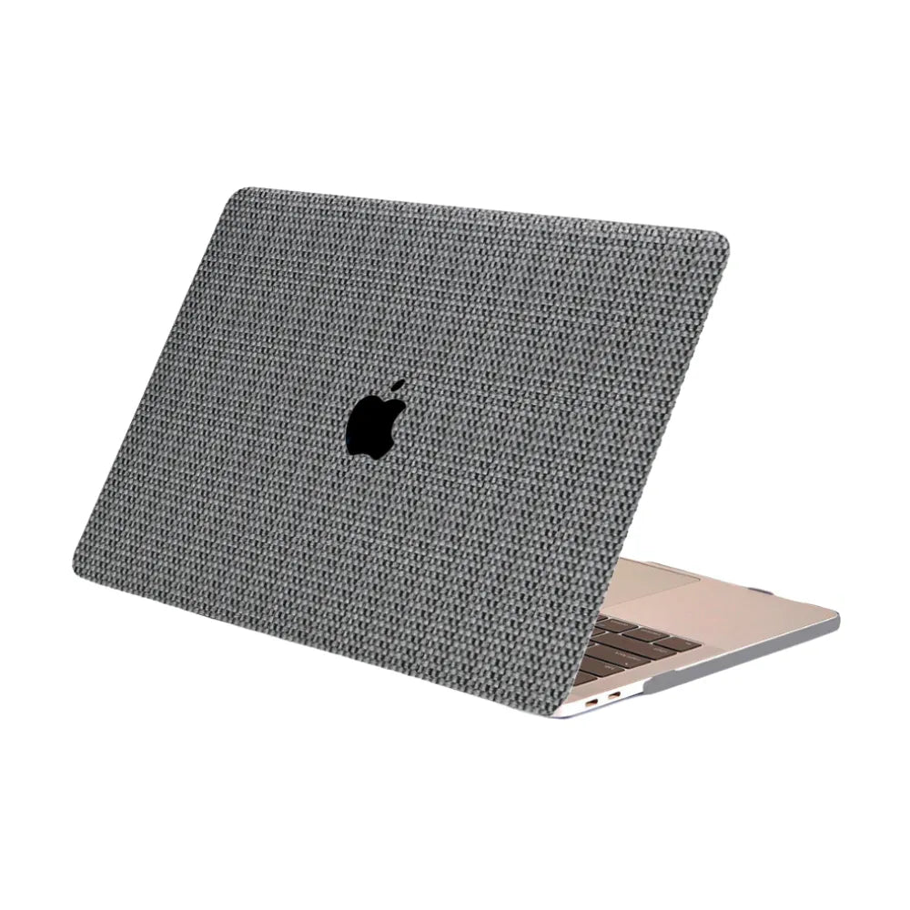 Carcasa para MacBook de Cuero Sintético Tejido Gris - Vivaldo.