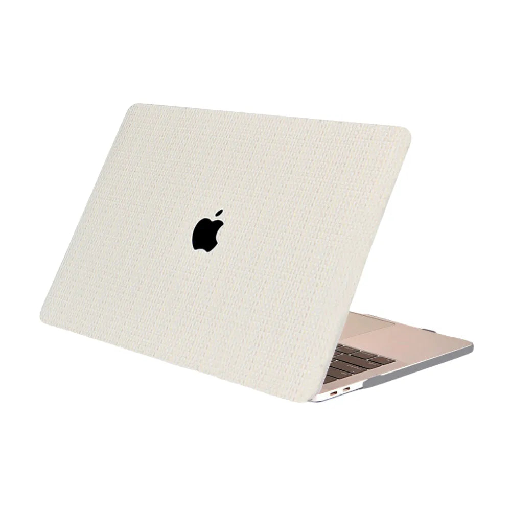 Carcasa para MacBook de Cuero Sintético Tejido Beige - Vivaldo.