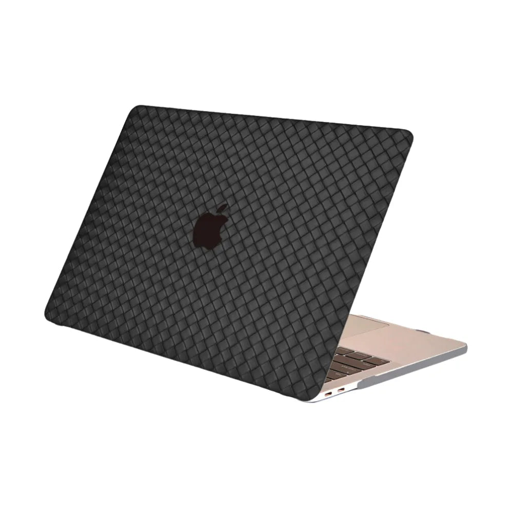 Carcasa para MacBook de Cuero Sintético Trenzado Negro - Vivaldo.