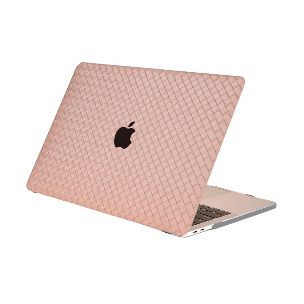 Carcasa para MacBook de Cuero Sintético Trenzado Rosa - Vivaldo.