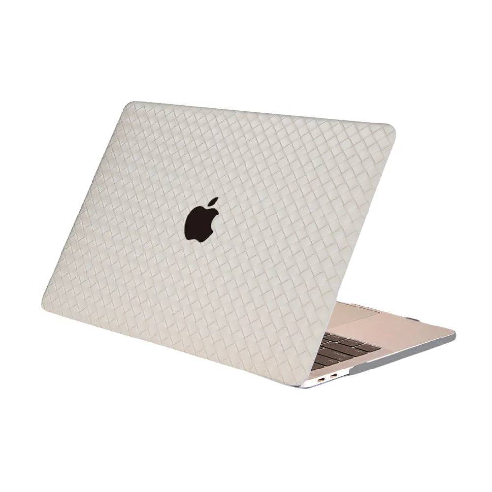 Carcasa para MacBook de Cuero Sintético Trenzado Beige - Vivaldo.