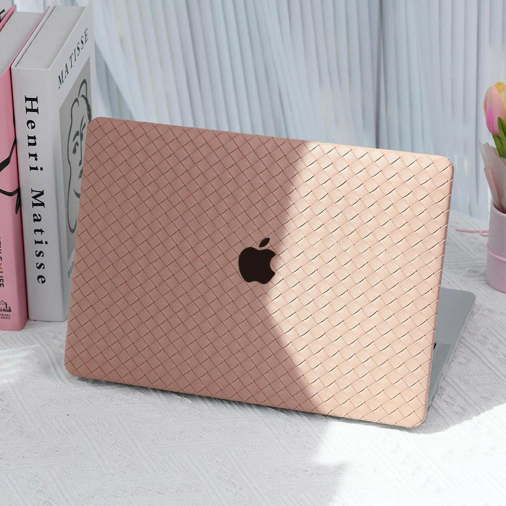 Carcasa para MacBook de Cuero Sintético Trenzado Rosa - Vivaldo.