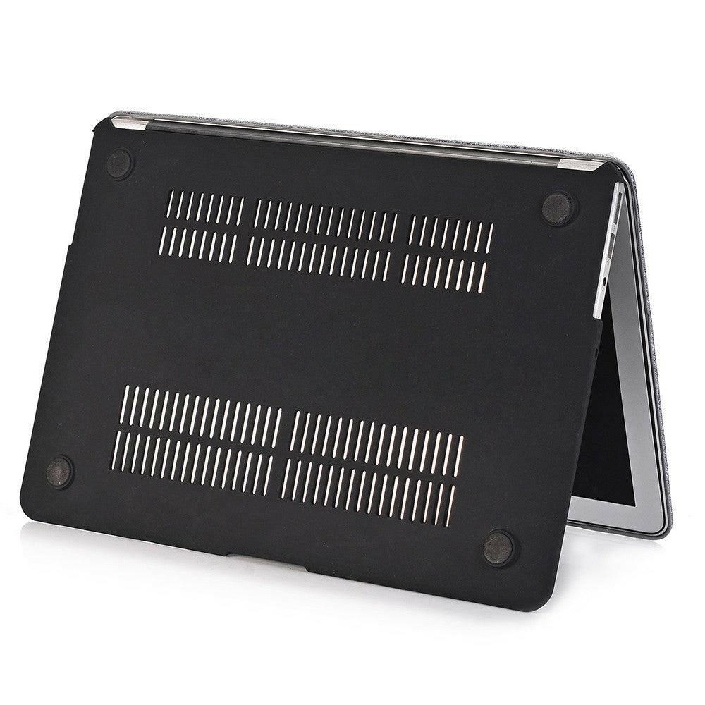 Carcasa para MacBook de Cuero Sintético Trenzado Negro - Vivaldo.