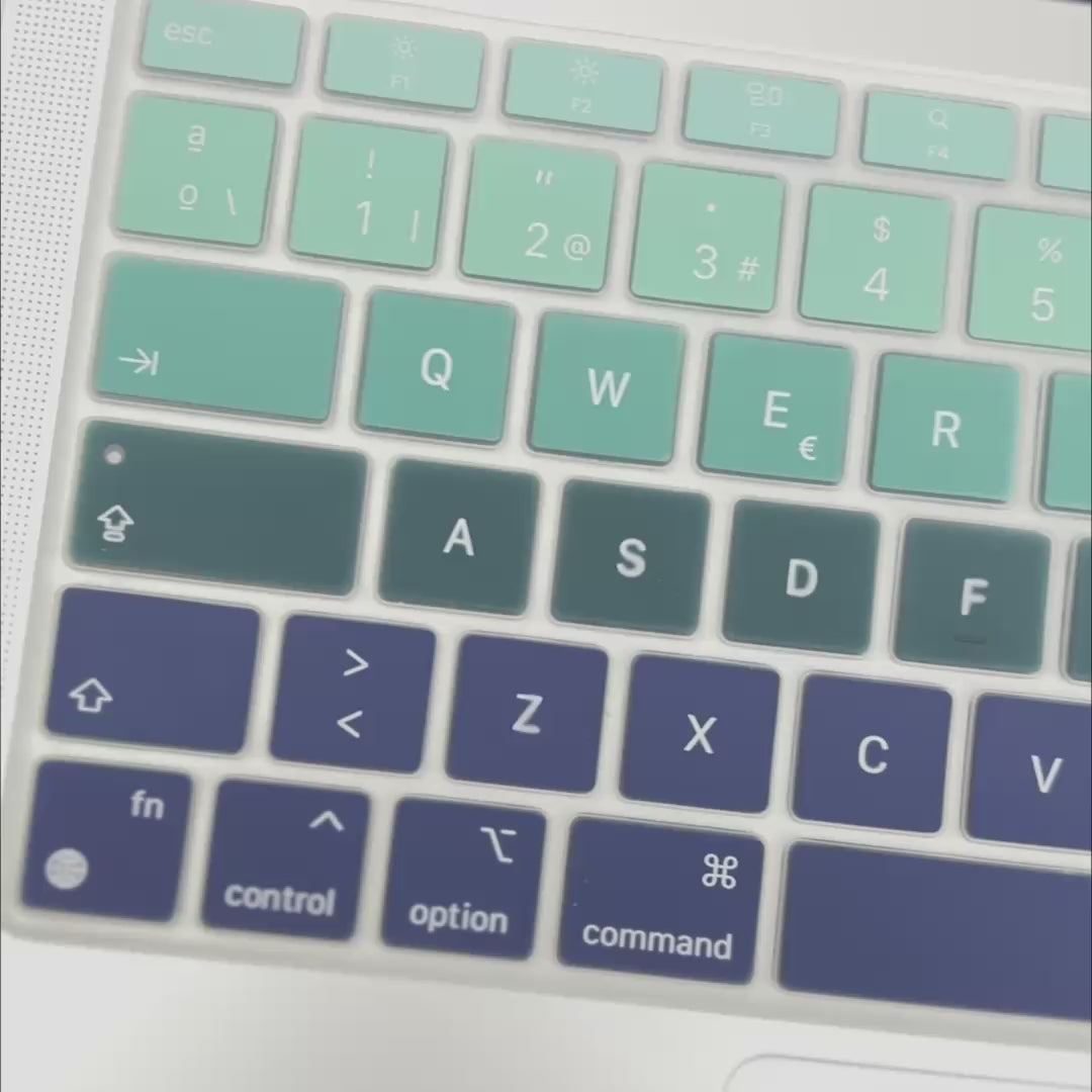 Cubreteclado MacBook – Diseño Verde-Azul Degradado